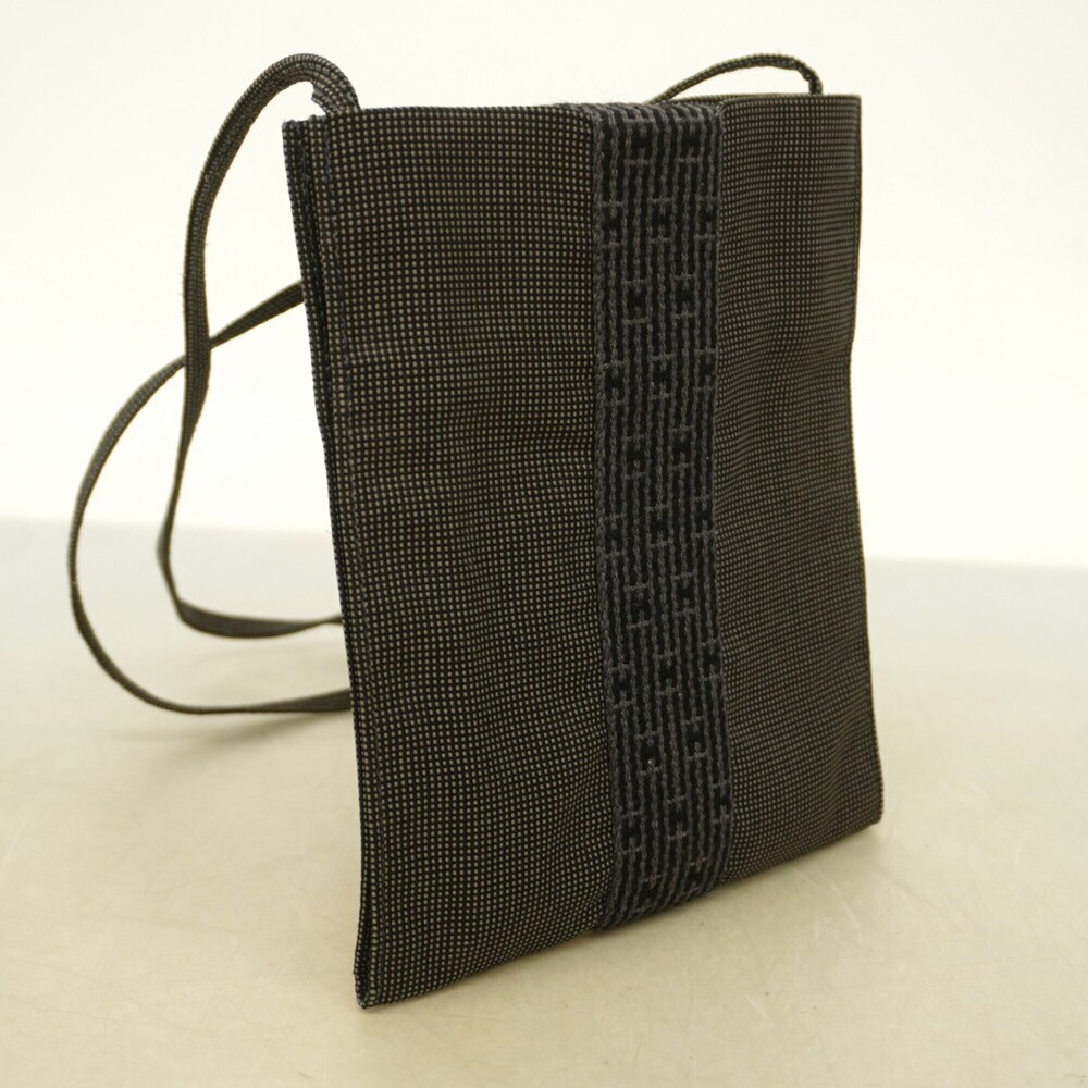 Hermes Shoulder Bag, Herline Pochette, Canvas, Gray, Women's - Picture 2 of 9